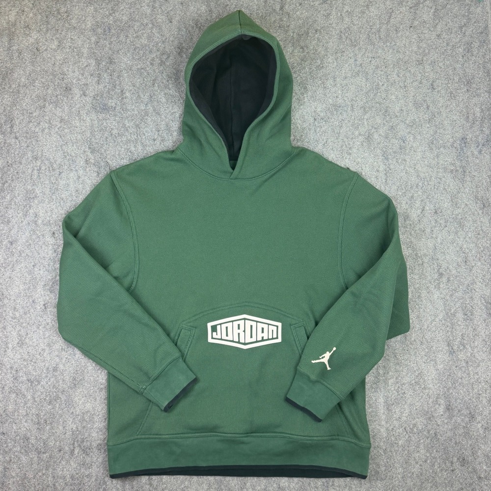 Jordan Mens Sport DNA Waffle Knit Pullover Hoodie Green Black DC9644-333 Large